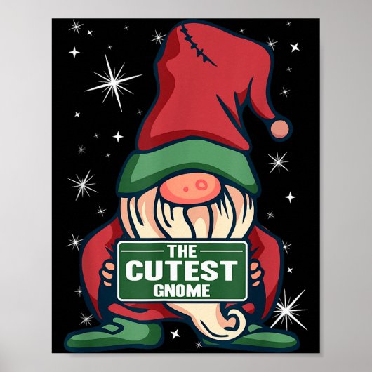 Poster The Cutest Gnome Xmas Elf Matching Family Christma (Devant)