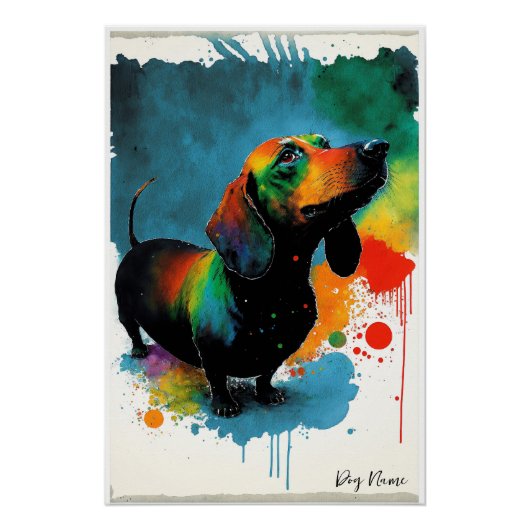 Poster The Dachshund Dog - Composition 003 (Devant)