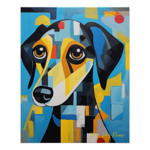 Poster The Dachshund Dog Portrait 001 - Sable Gabriel