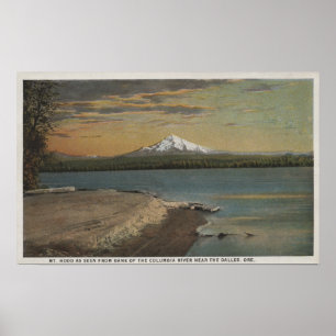 Poster The Dalles, Oregon - Mt. Hood from Columbia Rive
