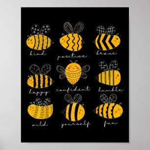 Poster Thé de la bonté positive courageuse heureuse confi