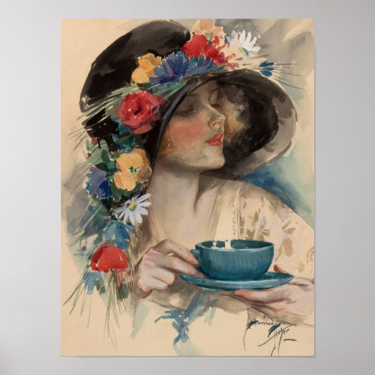 Poster Thé de l'après-midi, Harrison Fisher (Devant)