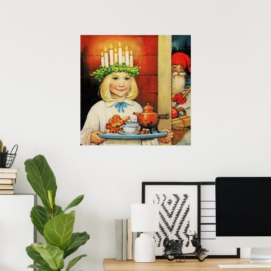 Poster "Thé de Noël" par Jenny Nystrom (Bureau à domicile)