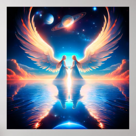Poster The Double Angels on 24x24 Wall  (Devant)