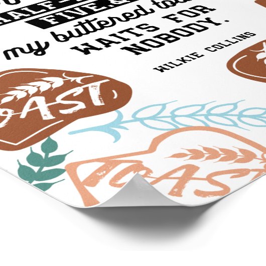 Poster Thé et citations de toasts beurrées (Coin)