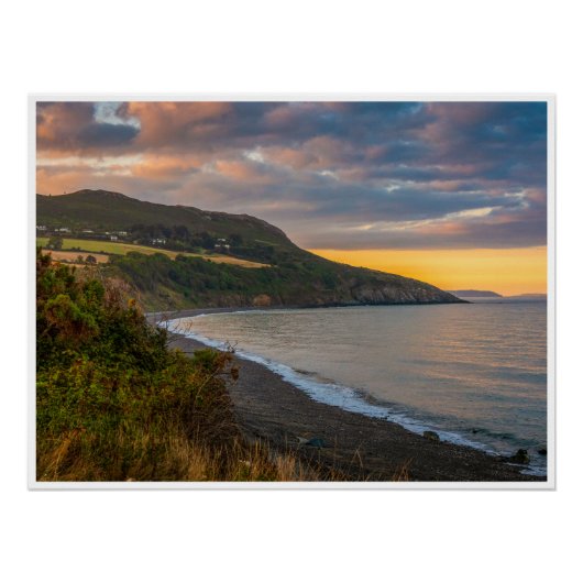 Poster The Evening Glow of Greystones Coast (Devant)