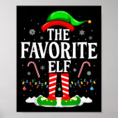Poster The Favorite Elf Funny Xmas Matching Family Christ (Devant)