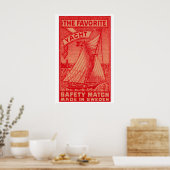 Poster The Favourite Yacht - Matchbox Print - Sweden Wall (Cuisine)