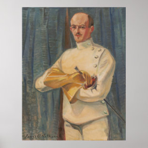 Poster The Fencer - Kulhanek Self-Portrait (1937)
