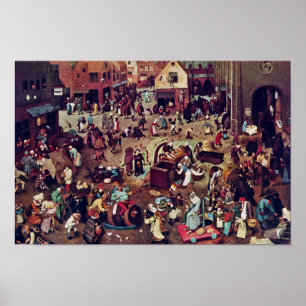 Poster The Fight Between Carnival And Lent, By Bruegel