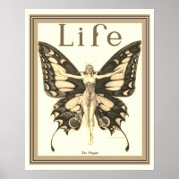 Poster "The Flapper" Art Déco Vie Couverture 16 x