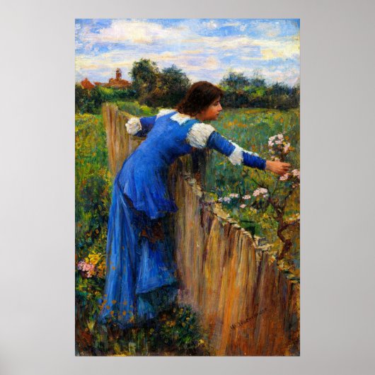 Poster The Flower Picker by John William Waterhouse (Devant)