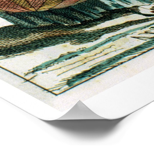 Poster The Flying Coquette, c.1784 (gravure en couleur) (Coin)