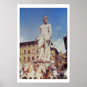 Poster The Fountain of Neptune, detail of the figure of N