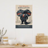 Poster The Frilled Executive Funny Lizard Art (Cuisine)