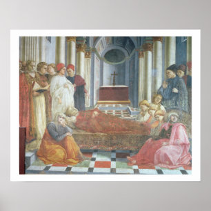 Poster The Funeral of St. Stephen, détail from the cycle