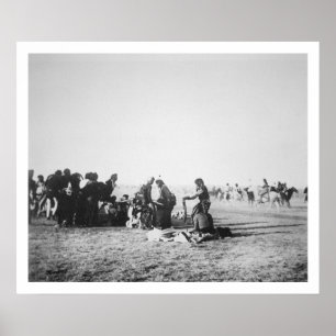 Poster The Ghost Dance, Dakota du Sud, 1890 (photo b/w)