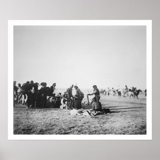 Poster The Ghost Dance, Dakota du Sud, 1890 (photo b/w) (Devant)