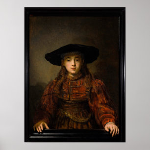 Poster The Girl in a Picture Frame by Rembrandt