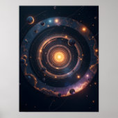 Poster The Gravity of Shapes – Cosmic Geometric Abstract (Devant)