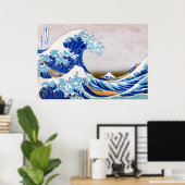 Poster The Great Wave off Kanagawa, Hokusai (Bureau à domicile)