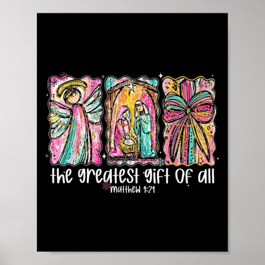 Poster The Greatest Gift For All Christmas Nativity Jesus (Devant)