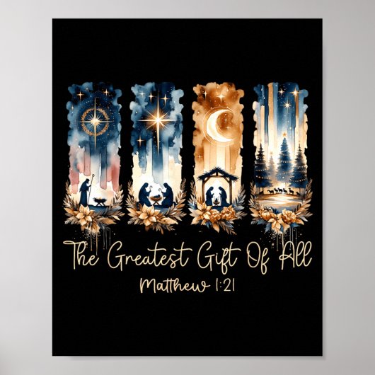 Poster The Greatest Gift For All Christmas Nativity Jesus (Devant)