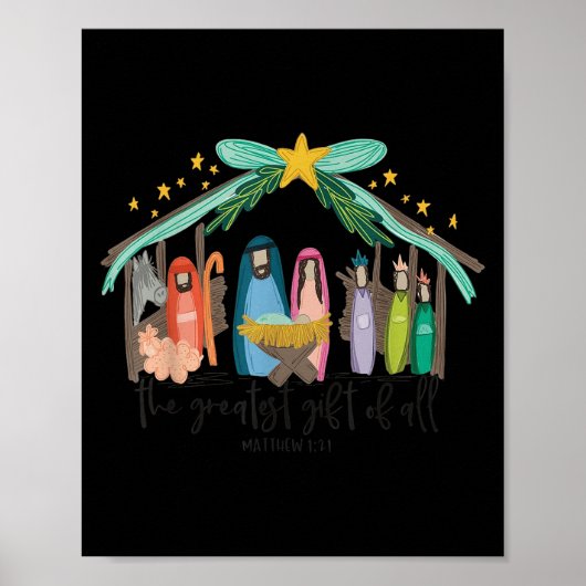 Poster The Greatest Gift For All Christmas Nativity Jesus (Devant)