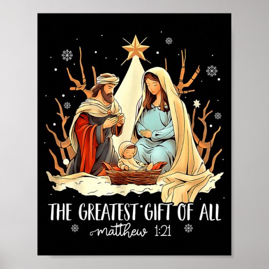 Poster The Greatest Gift For All Christmas Nativity Jesus (Devant)