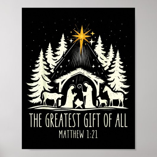 Poster The Greatest Gift For All Christmas Nativity Jesus (Devant)