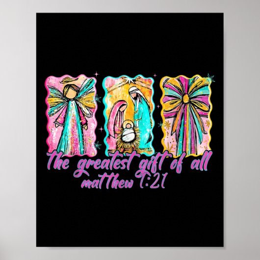 Poster The Greatest Gift For All Christmas Nativity Jesus (Devant)