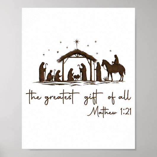 Poster The Greatest Gift For All Christmas Nativity Jesus (Devant)