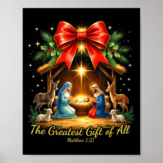 Poster The Greatest Gift Of All Nativity Christian Christ (Devant)