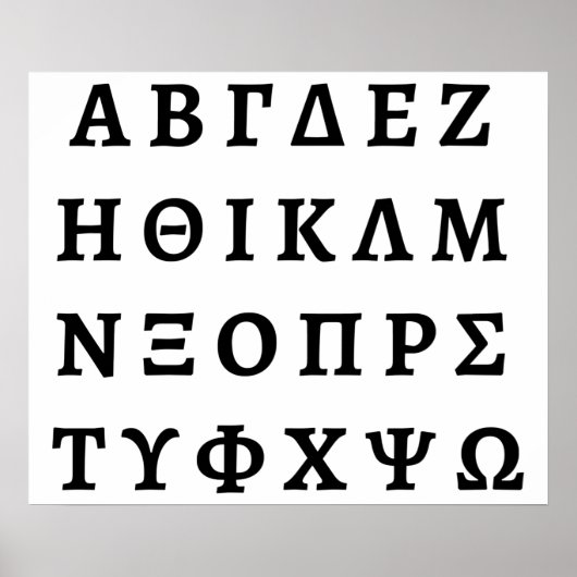 Poster The Greek Alphabet (Devant)
