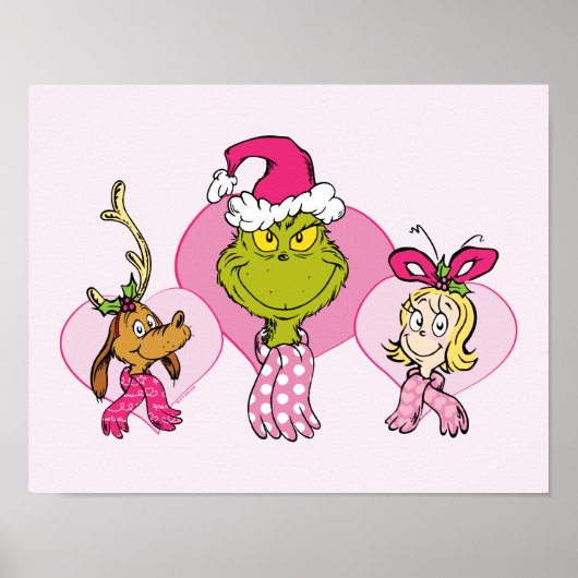 Poster The Grinch Crew in Pink Valentine's Portrait (Devant)
