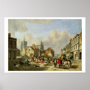 Poster The Haymarket, Norwich, 1825 (huile sur panneau)