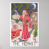 Poster The Hermit tarot card (Devant)