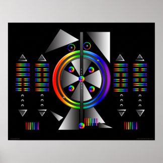 Poster "The Hexagram Pup" Abstrait I Ching & Chakra Art