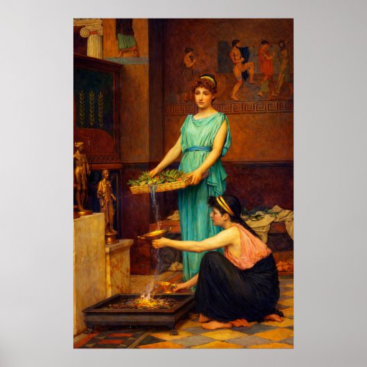 Poster The Household Gods by John William Waterhouse (Devant)