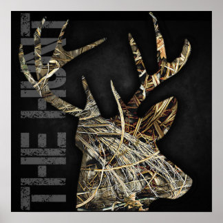 Poster "The Hunt" Chasse Au Cerf Camoflauge Antler
