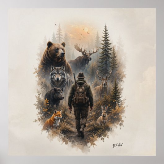 Poster The Hunter , Dans le silence sauvage (Devant)