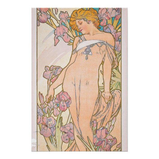 Poster The Iris (1897) par Alphonse Mucha (Devant)