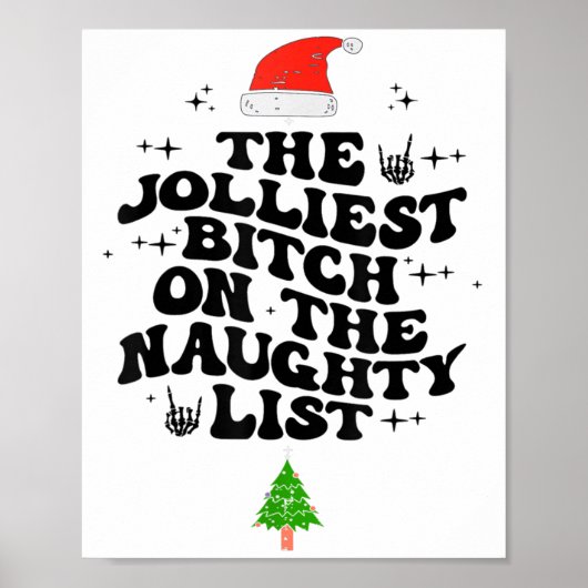 Poster The Jolliest On The Naughty List Funny Christmas (Devant)