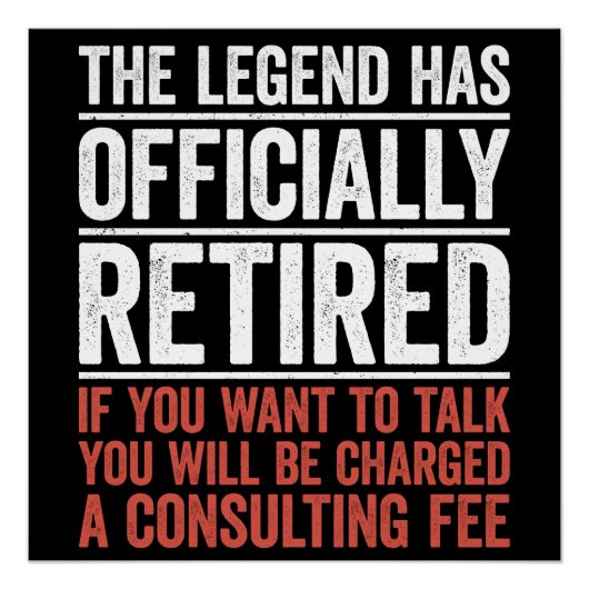 Poster The Legend Has Officially Retired (Devant)