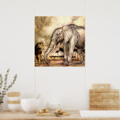 Poster "The Lion and The Elephant" par Arthur Rackham (Cuisine)