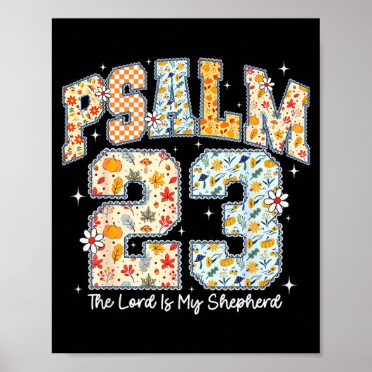 Poster The Lord Is My Shepherd Psalm 23 Christian Bible V (Devant)