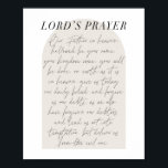 Poster The Lord's Prayer Minimal Boho Beige Arch Script<br><div class="desc">The Lord's Prayer Minimal Boho Beige Arch Script</div>