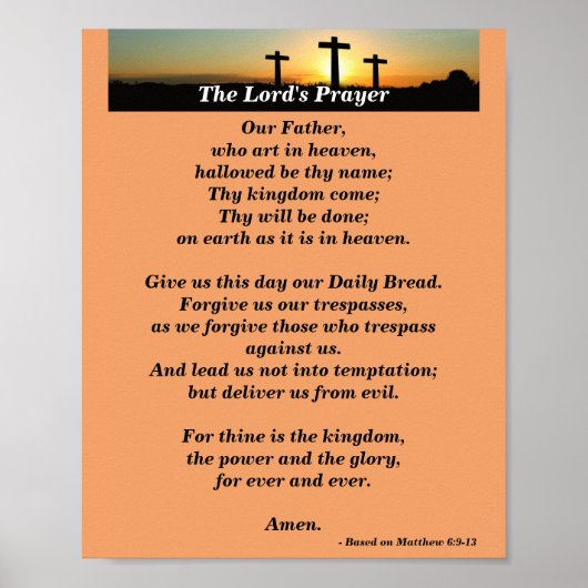 Poster The Lord's Prayer - Traditional Version (Devant)