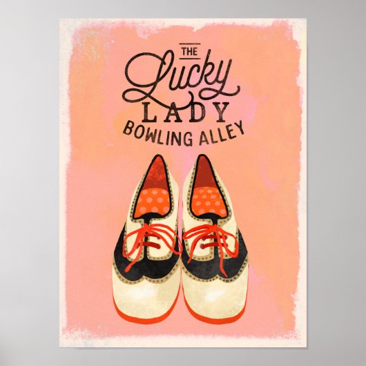 Poster "The Lucky Lady Bowling Alley" Art Cool (Devant)