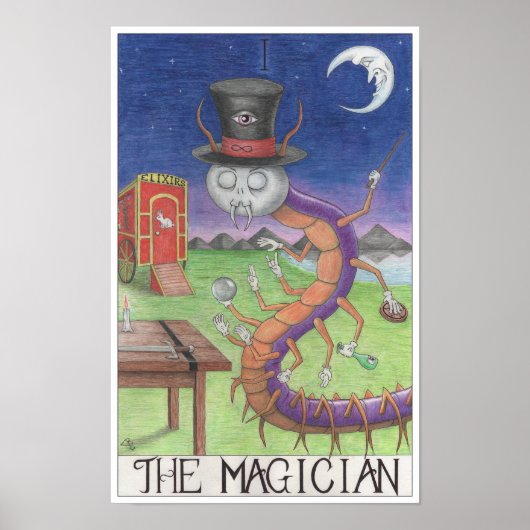Poster The Magician tarot card (Devant)